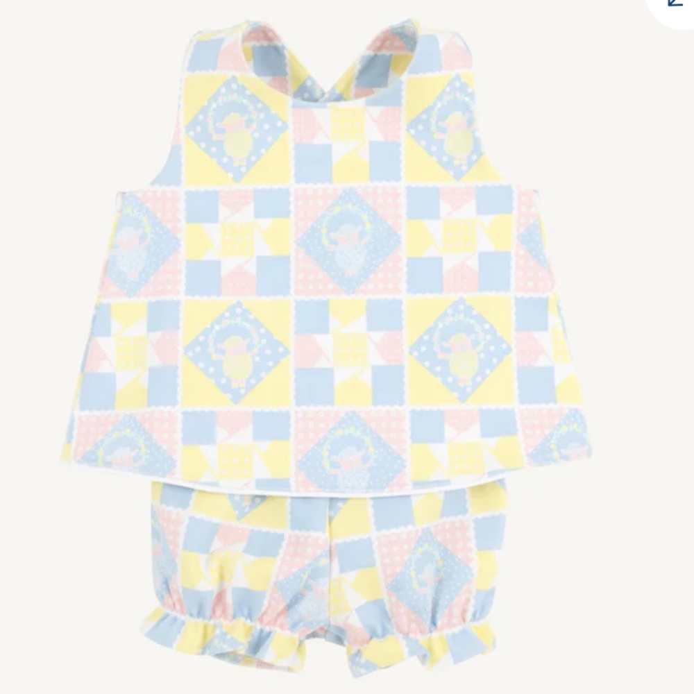 Beaufort Bonnet Co Bettye
Bloomer Set in Prather Patch Pastel TBBC 6-12 months